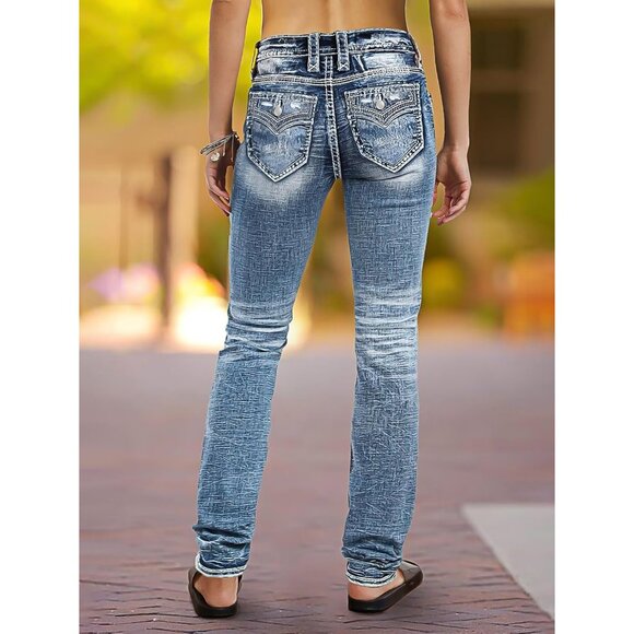 Premium Butt Lifting Mid Rise Skinny Jeans for Women - Artesia Light Blue - Picture 3 of 6